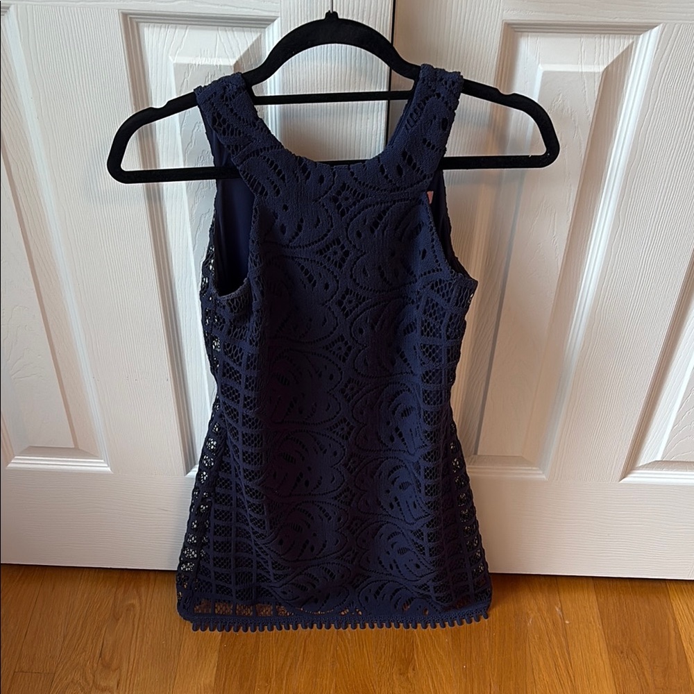 Lily Pulitzer Navy Blue Lace Sleeveless Top